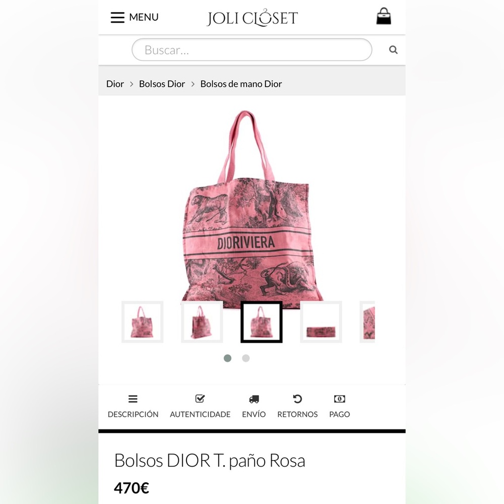 Dior Beauty Dioriviera Pink & Black Large Canvas Tote Bag - Picture 5 of 5